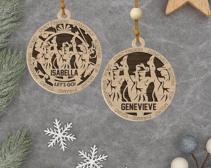 Personalized Drill Team Ornament: Laser Engraved Wood Dancer Gift