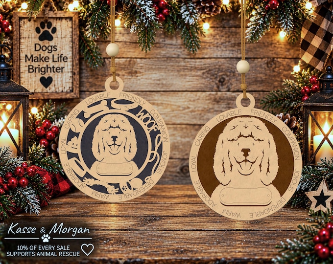 Personalized Irish Water Spaniel Wood Ornament, Custom Pet Gift, Handcrafted Dog Keepsake