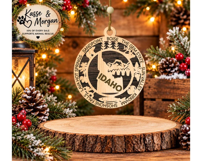 Personalized Idaho Ornament, Idaho Christmas Ornament, State Ornament, Idaho Gift, Custom Idaho Keepsake