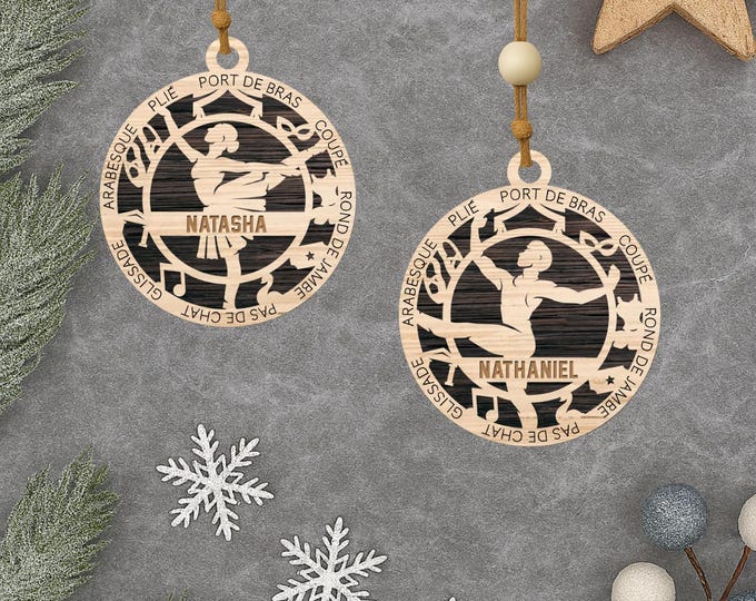 Personalized Ballet Ornament – Custom Name Ballet Dancer Christmas Keepsake for Dancers, Teachers & Students
