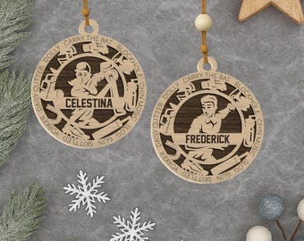 Personalized Cricket Ornament: Laser Engraved Wood, Batter or Bowler Gift