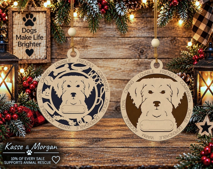 Personalized Yorkiepoo Wooden Ornament, Custom Dog Gift, Handcrafted Pet Keepsake