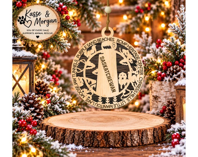 Personalized Saskatchewan Ornament, Saskatchewan Christmas Ornament, Canada Ornament, Saskatchewan Gift, Custom Province Keepsake