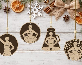 Personalized Cheerleader Ornament • Spotlight Player Design • Custom Name • Male or Female