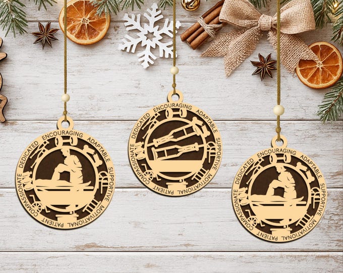 Personalized Physical Therapist Ornament, Handcrafted Wood Keepsake, DPT Graduation Gift
