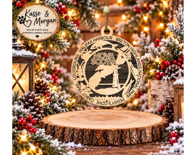 Personalized Nova Scotia Ornament, Nova Scotia Christmas Ornament, Canada Ornament, NS Gift, Custom Province Keepsake