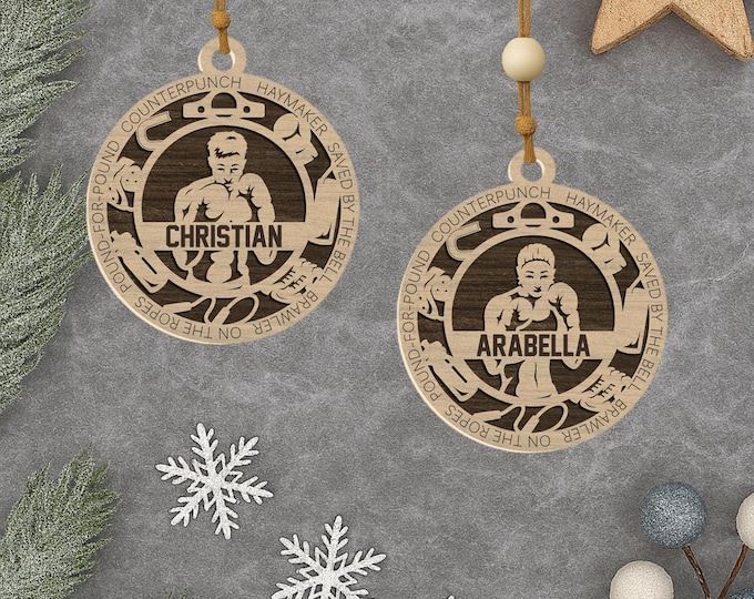 Personalized Boxing Ornament: Layered Wood Keepsake Gift