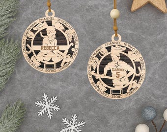 Personalized Field Hockey Ornament: Laser Cut Wood Keepsake