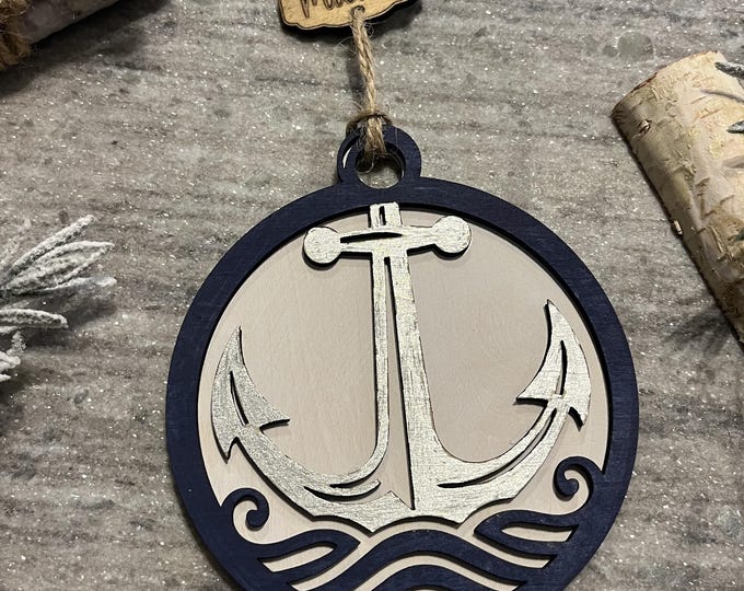 Personalized Wood Anchor Ornament | Nautical Gift of Hope