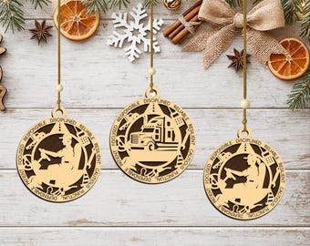 Personalized Wood Truck Driver Ornament, Handcrafted Keepsake Gift