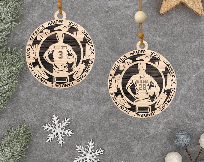 Personalized Soccer Christmas Ornament – Male & Female Player Sports Ornament