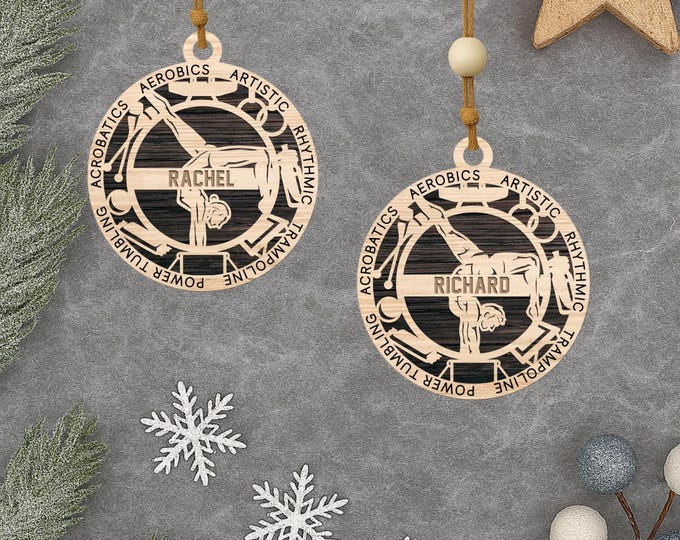 Personalized Gymnastics Christmas Ornament – Male & Female Player Sports Ornament
