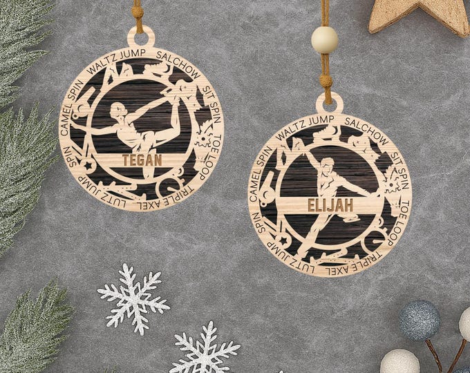 Figure Skating Christmas Ornament – Personalized Name Keepsake for Skaters and Coaches