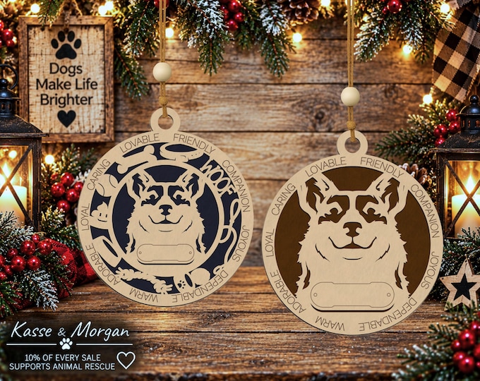 Personalized Cardigan Welsh Corgi Ornament, Custom Wooden Dog Gift