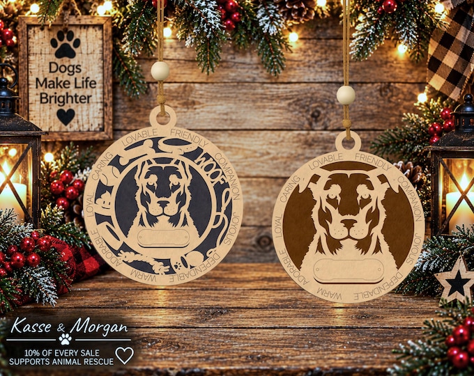 Personalized Beauceron Dog Ornament, Custom Wooden Pet Gift, Cropped or Natural Ears