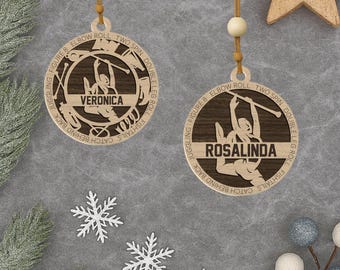 Personalized Majorette Ornament: Laser Engraved Wood, Baton Twirler Gift