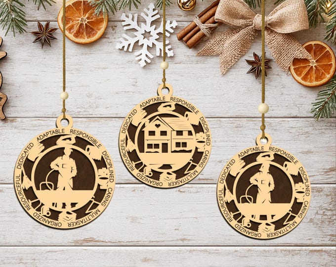 Personalized Homemaker Ornament, Handcrafted Wood Keepsake, Stay-at-Home Parent Gift