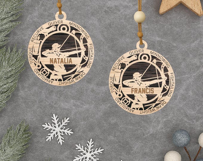 Personalized Archery Christmas Ornament – Male & Female Player Sports Ornament
