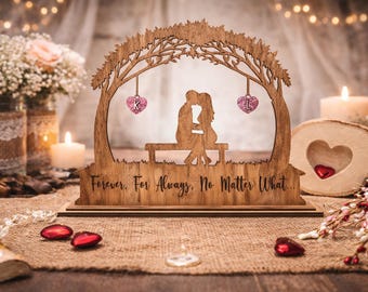 Personalized Couple Bench Wood Sign – Anniversary Gift, Custom Initials