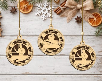 Personalized Teacher Ornament, Handcrafted Wood Keepsake, Christmas Gift