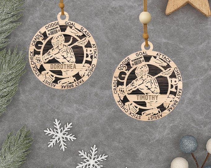 Personalized Lacrosse Christmas Ornament – Male & Female Player Sports Ornament