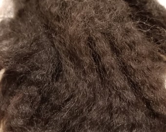 Fibra de Alpaca Huacaya Bruta ~ por onça Preto Intenso ~ Onda Linda ~ Ideal para Feltragem, Tecelagem, Fiação, Artesanato, Enchimento e Construção de Ninhos