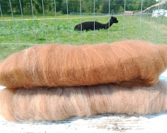 100% Huacaya Alpaca Fiber Batts ~ All Natural Medium Brown with Fawn Undertones ~ 2 oz. Batting