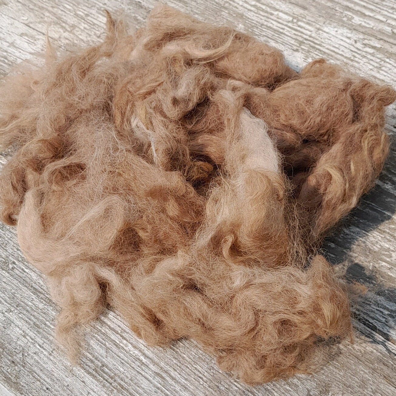 Fawn / Tawny Beige Alpaca Fiber ~ Washed / Raw / Unprocessed Huacaya Alpaca Fiber ~ By the Ounce