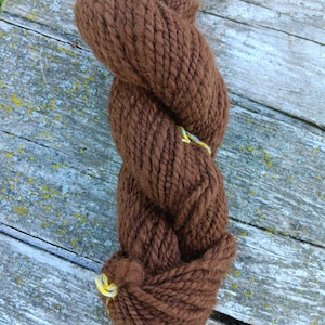 Handspun Buttery Brown Alpaca Yarn  ~ 80 Yard Skein ~ Assorted shades ~ All Natural Fiber Yarn ~ 128 grams ~ 4.6 ounces ~ 2 ply