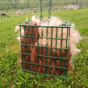 Alpaca Fiber Bird Nesting Cage: Natural Nesting Material + Refill