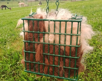 Alpaca Fiber Bird Nesting Cage: Natural Nesting Material + Refill