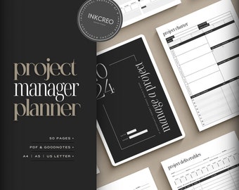 Ultimate Project Manager Workbook • Plan Your Project • Project Management • Project Deadline • Project Printable Planner • PDF  • GOODNOTES