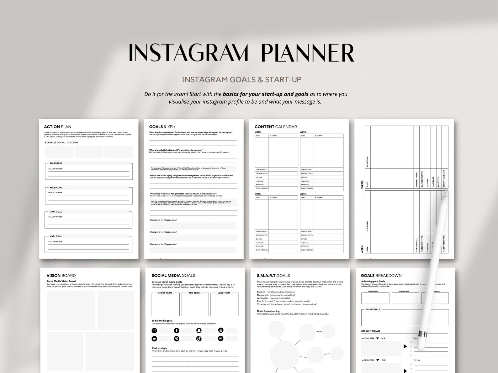 Instagram Planner Social Media Planner Instagram Content Etsy