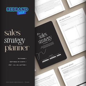 Cahier d'exercices des ventes RB SALES* • Planifiez vos ventes • Planificateur de stratégie de vente • Croissance des ventes de l'entreprise • Planificateur de ventes • Toile et PDF