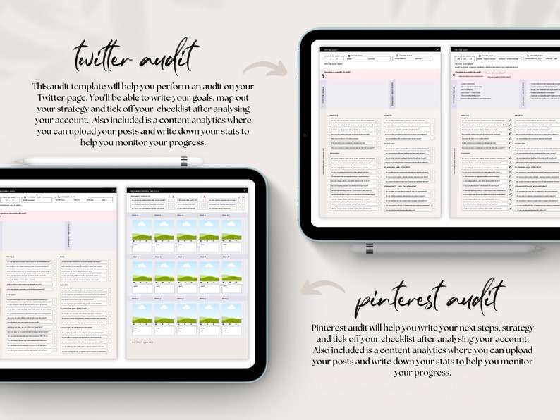 Editable Social Media Audit Template Canva Template Social Etsy UK
