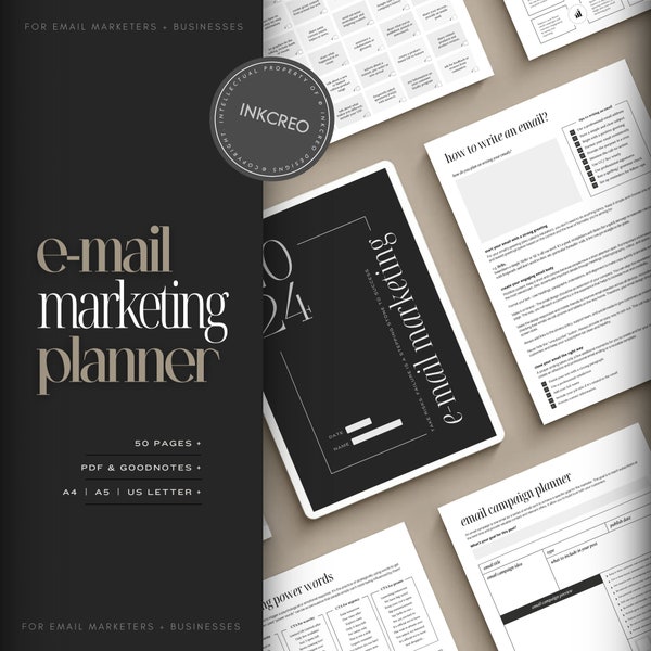 Ultimate E-mail Marketing Workbook • Plan Your Email Campaign • E-newsletter • Email Template • Email Printable Planner • PDF • GOODNOTES