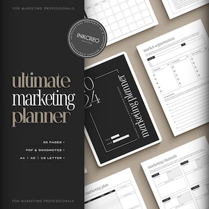 Ultimate Marketing Workbook • Business Marketing • Plan Your Marketing Strategy •  Digital Marketing • Marketing Printable Planner • PDF •