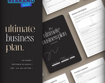 RB SALE* Business Plan Workbook • Plan Your Entrepreneur Business • Business Plan Template • Business Printable Planner • Canva & PDF