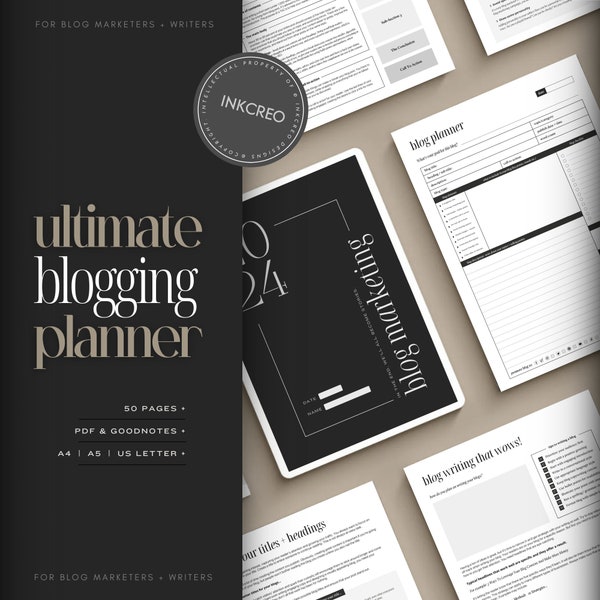 Ultimate Blog Marketing Workbook • Plan Your Blog Campaign • E-Blogger • Media Blogging • Blog Printable Planner • PDF • GOODNOTES