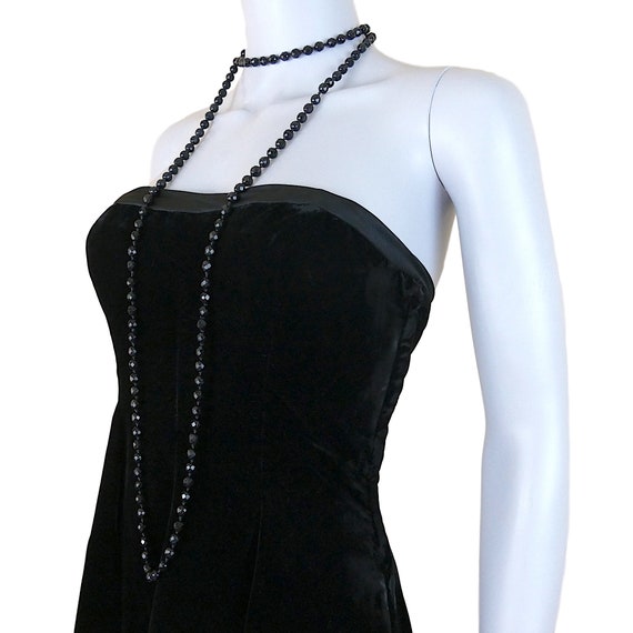 Vintage 1940s/1950s Strapless Black Velvet Evenin… - image 4