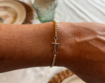 18k gouden kruisarmband