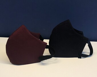 Face Mask - Plain Women's (5 Colours)  - Adjustable ear loops with metal nose pieces - washable/reusable