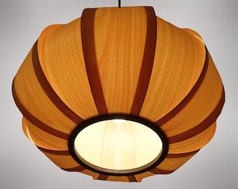 Holz Pendelleuchte, Holz Pendelleuchte, Lampenschirm Kronleuchter, Hängende Holz Lampe, Holz Dekoratives Licht, Holz Deckenleuchte, Handgemachte Decke