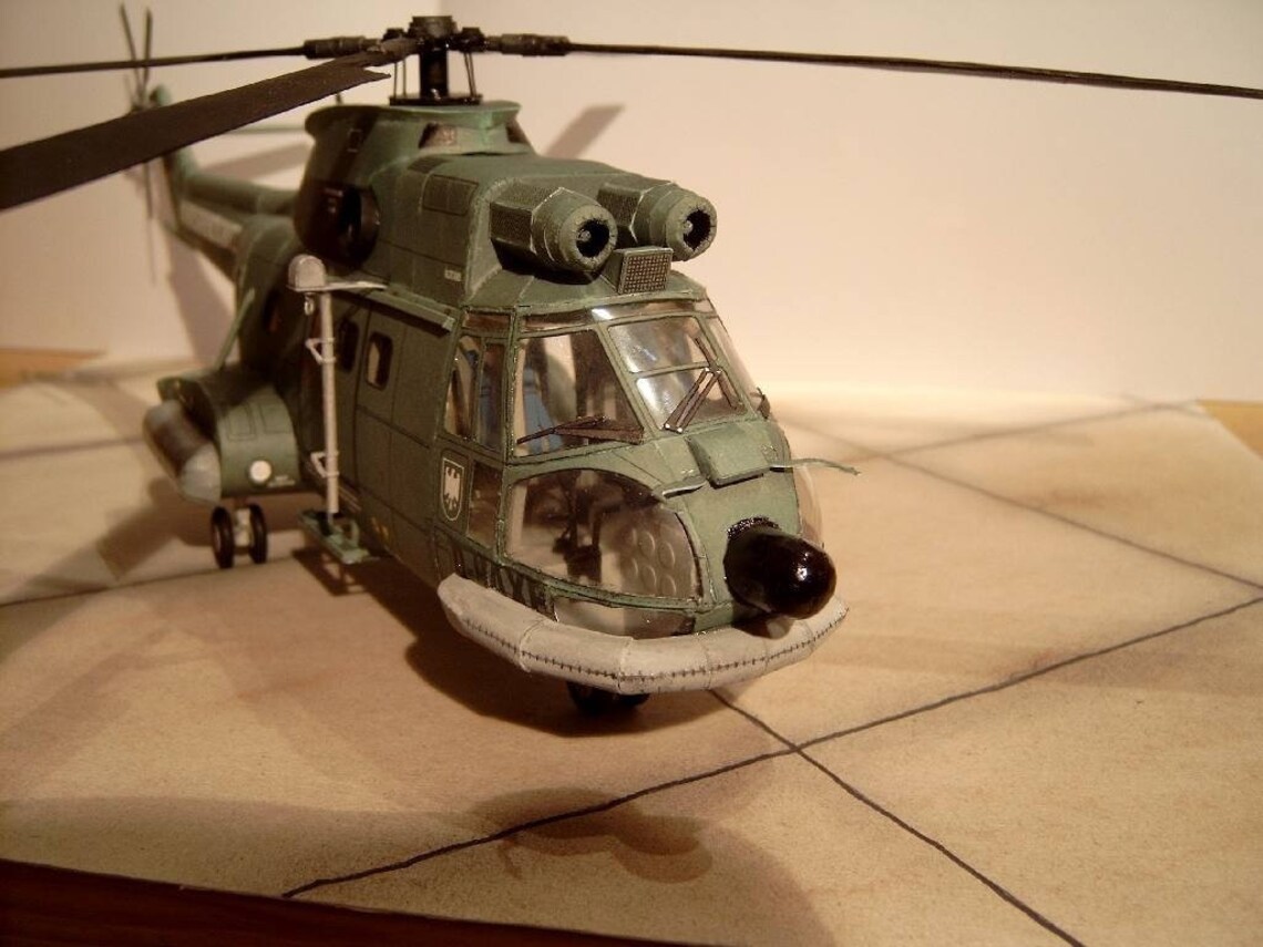 PaperCraft 3D model helicopter paper helicopter digital Etsy