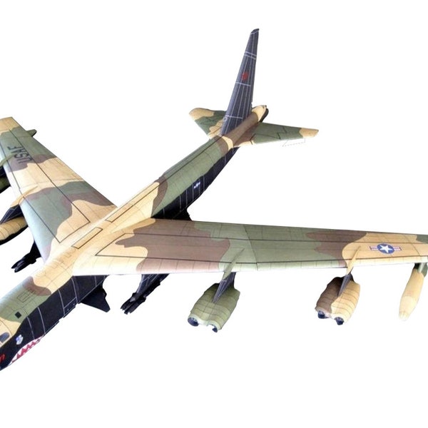 Boeing B-52 Stratofortress Bomber Aircraft PaperCraft Paper Color Model Plans & instructions files for print, cut and assembly