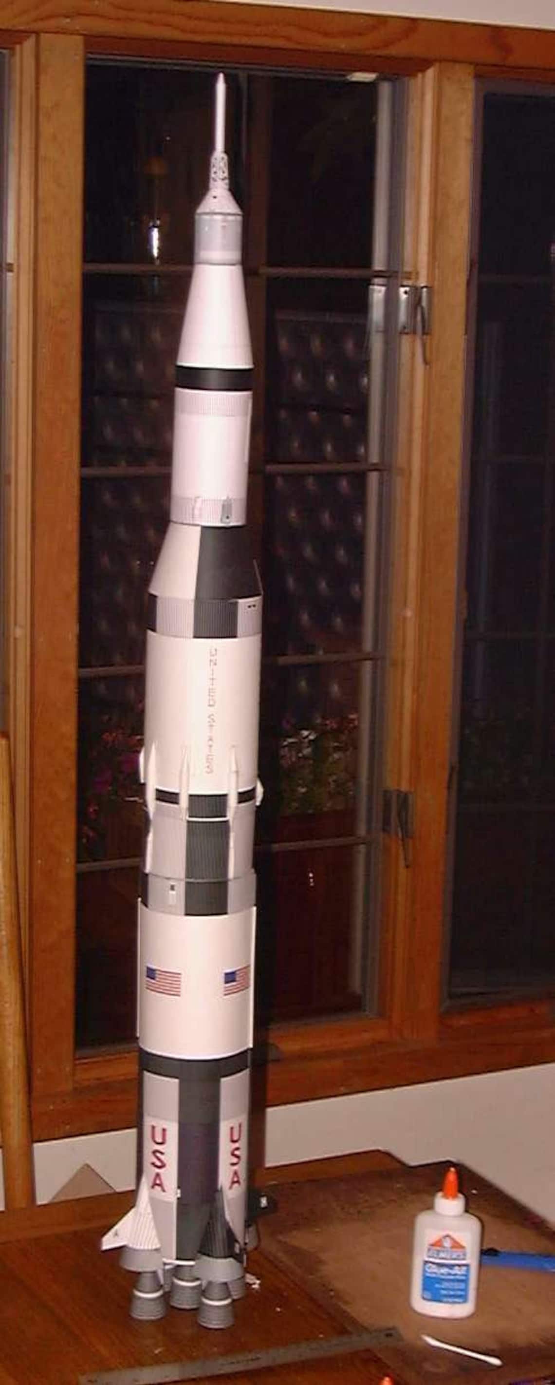 Saturn V Space Rocket 3D Paper Model Papercraft Color Plans & Etsy Canada