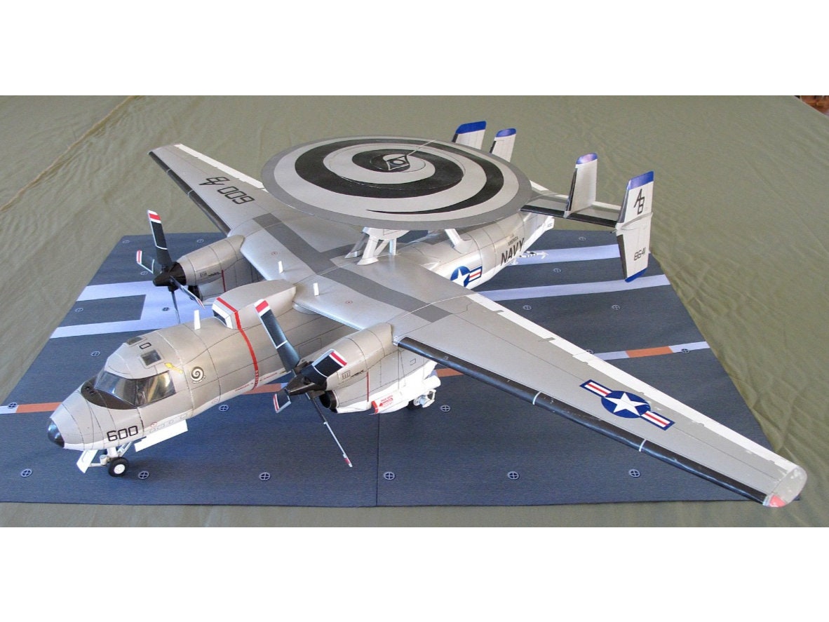 E-2 Hawkeye Aircraft Carrier Turboprop Plane Papercraft Paper - Etsy
