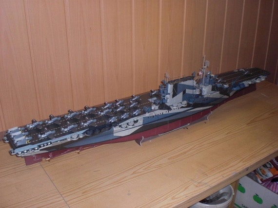 USS Saratoga CV-3 Aircraft Carrier Ship Papercraft Paper Color - Etsy