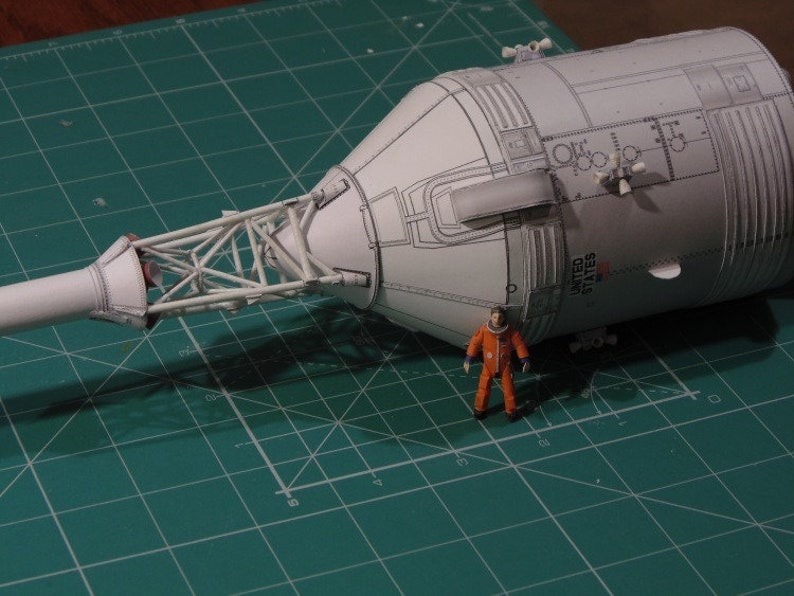 Saturn V Space Rocket 3D Paper Model Papercraft Color Plans & Etsy