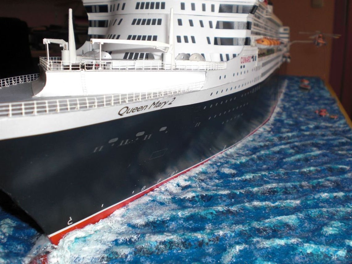 Queen Mary 2 Ship Transatlantic 3D Paper Craft Model Plans &amp; | Etsy